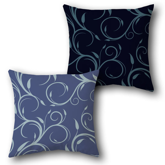 Blue Swirl Throw   Design Cushion Single (Front & Back)