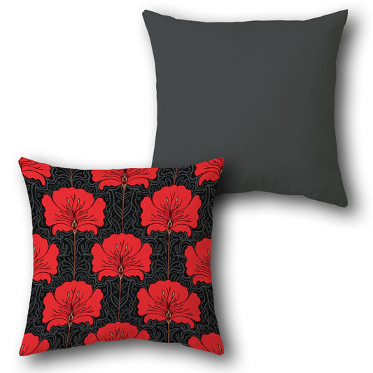 Crimson Bloom  Design Cushion Single (Front & Back)