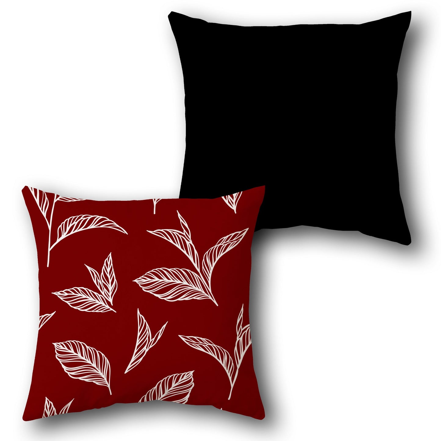 Red Leaf Elegance  Design Cushion Single (Front & Back)