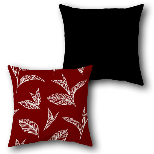 Red Leaf Elegance  Design Cushion Single (Front & Back)