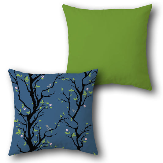 Tree and Birds  Design Cushion Single (Front & Back)