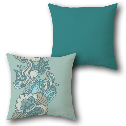 Floral Swirl  Design Cushion Single (Front & Back)