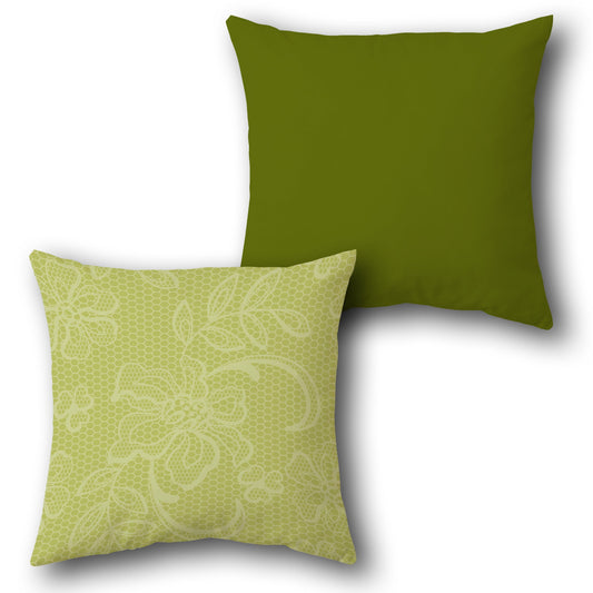 Lace Olive Accent  Design Cushion Single (Front & Back)