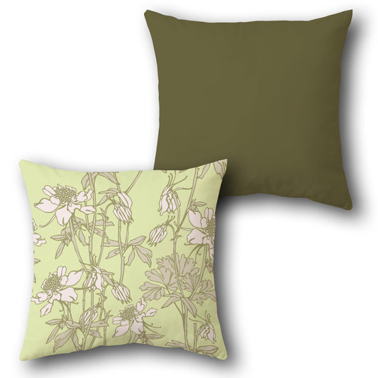 Botanical Olive Accent  Design Cushion Single (Front & Back)