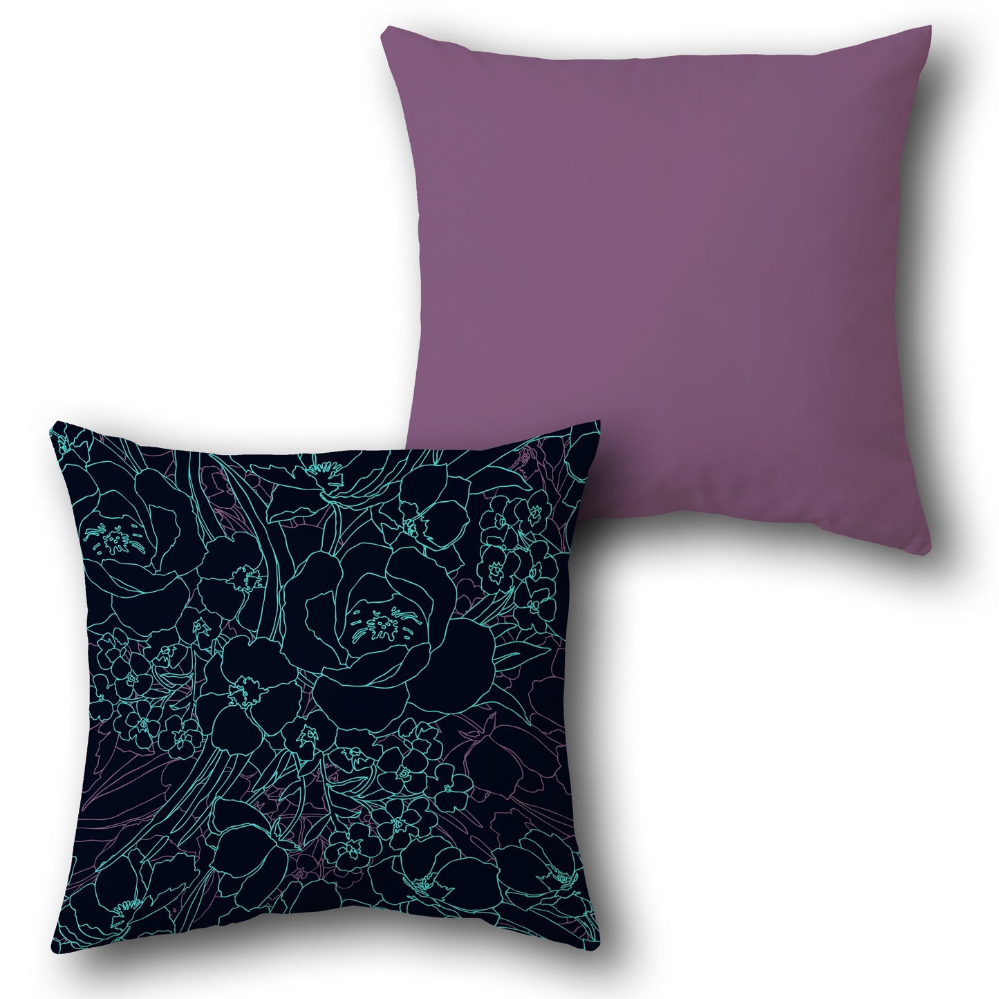 Dark Floral  Design Cushion Single (Front & Back)
