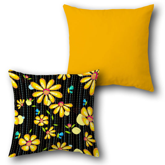 Daisy Burst  Design Cushion Single (Front & Back)