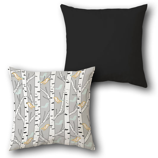 Birch Birds  Design Cushion Single (Front & Back)