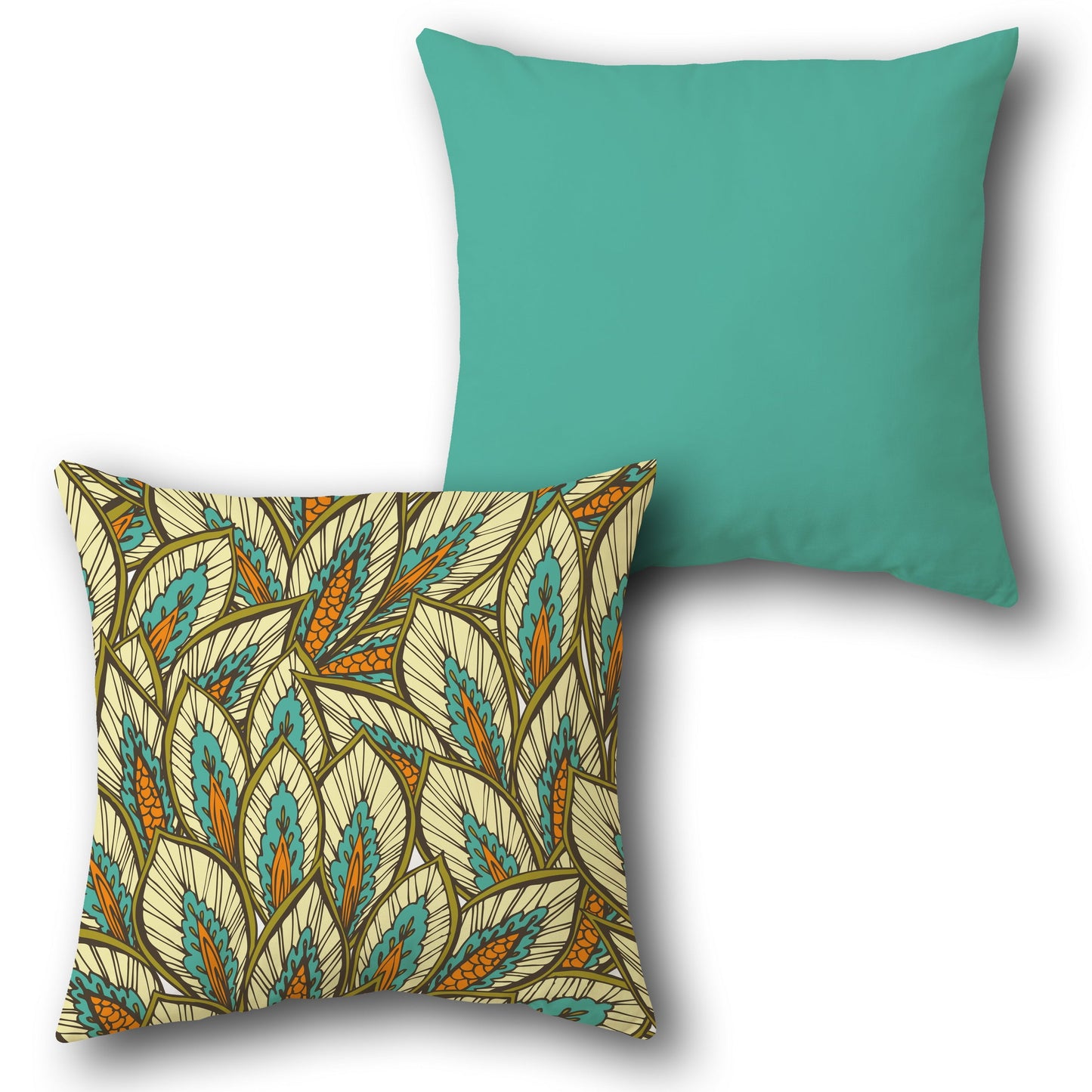 Tribal Leaf  Design Cushion Single (Front & Back)