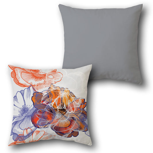 Vibrant Peony  Design Cushion Single (Front & Back)