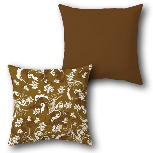 Floral Elegance Throw   Design Cushion Single (Front & Back)