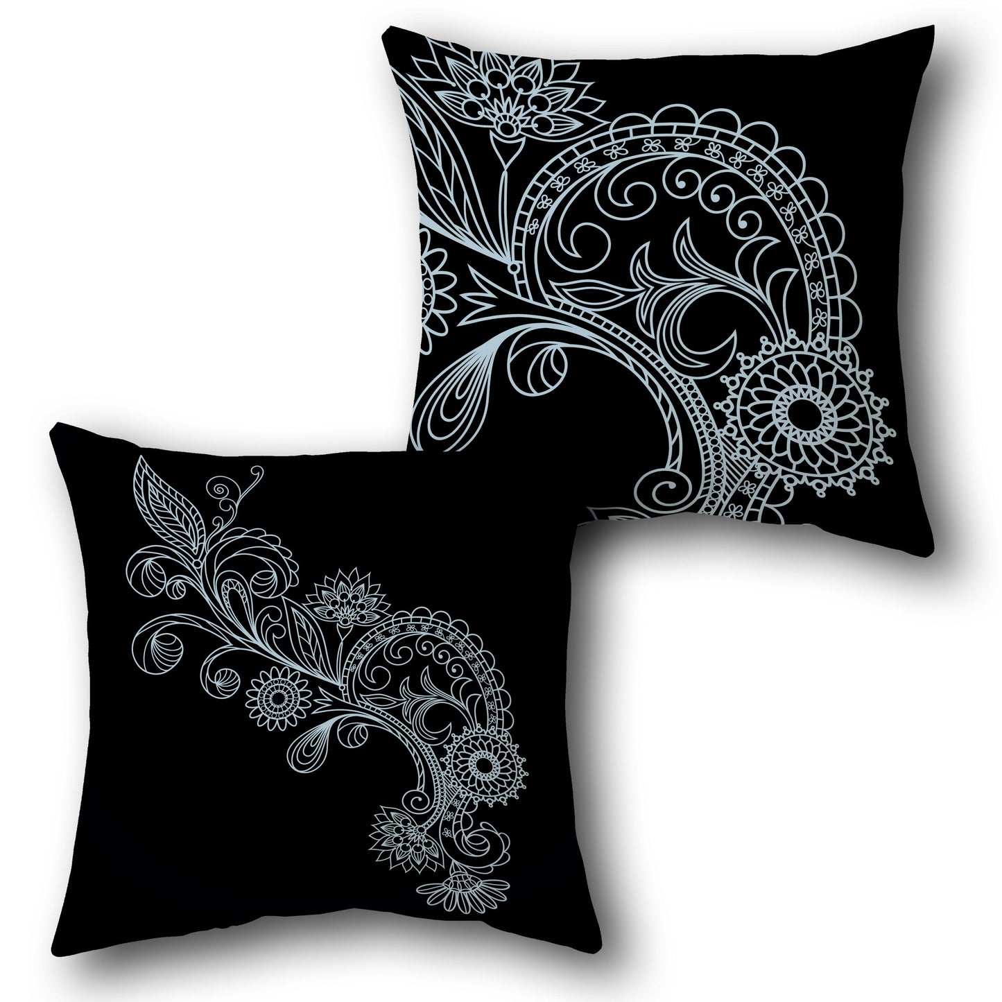 Midnight Bloom Throw   Design Cushion Single (Front & Back)