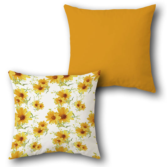 Sunflower Glow Throw   Design Cushion Single (Front & Back)