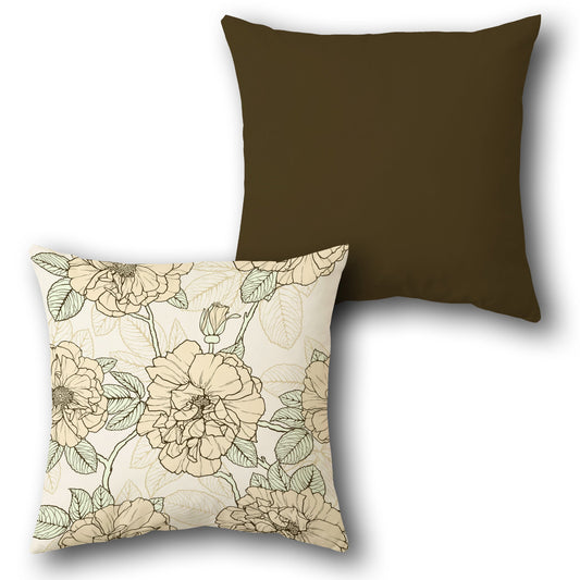 Floral Accent  Design Cushion Single (Front & Back)