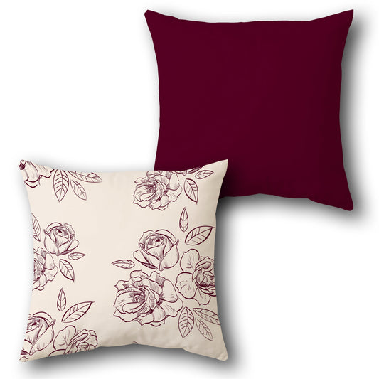 Elegant Floral  Design Cushion Single (Front & Back)
