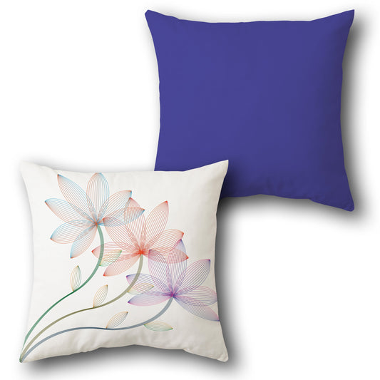 Delicate Floral  Design Cushion Single (Front & Back)