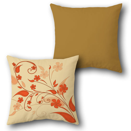 Warm Floral  Design Cushion Single (Front & Back)