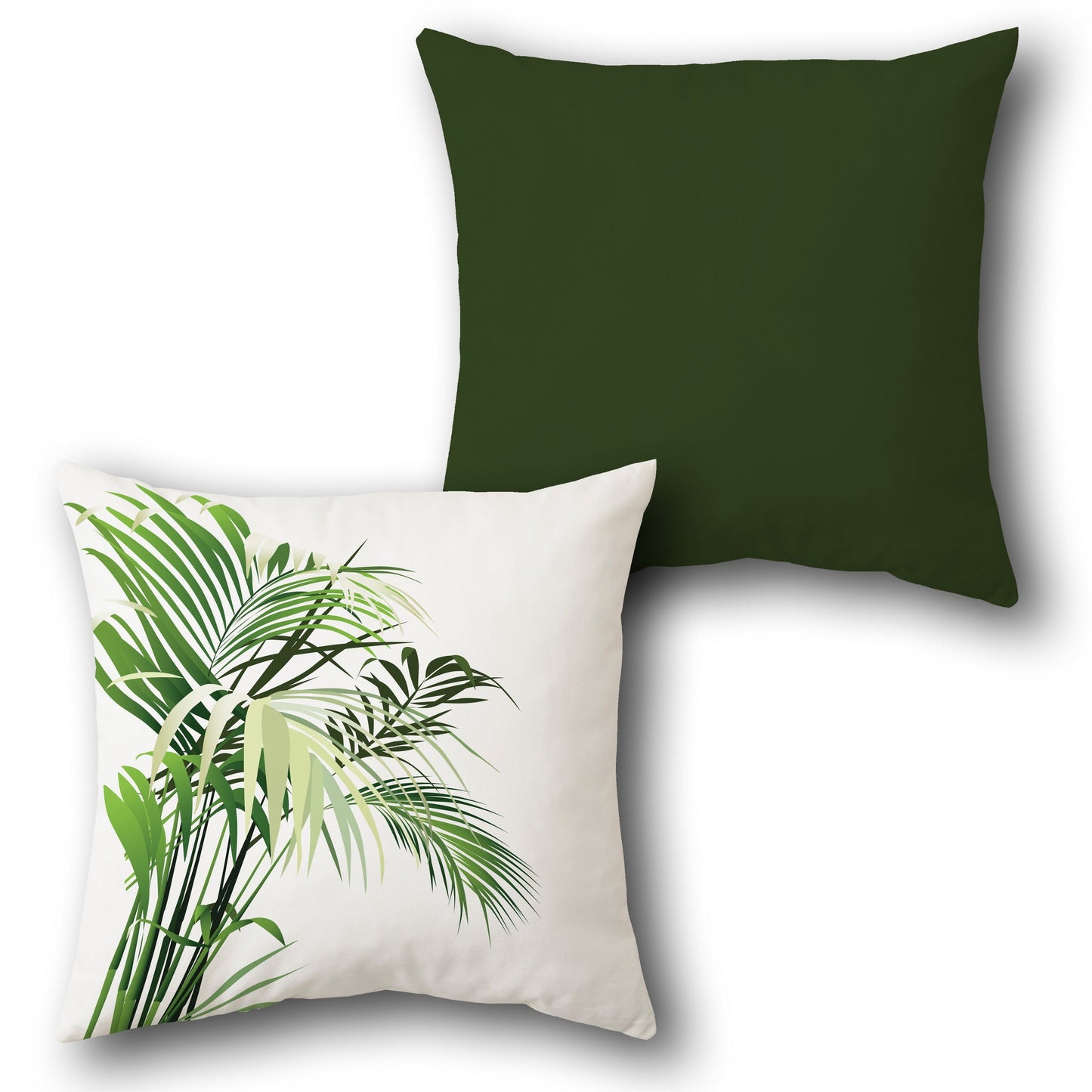 Tropical Green Leaf  Design Cushion Single (Front & Back)