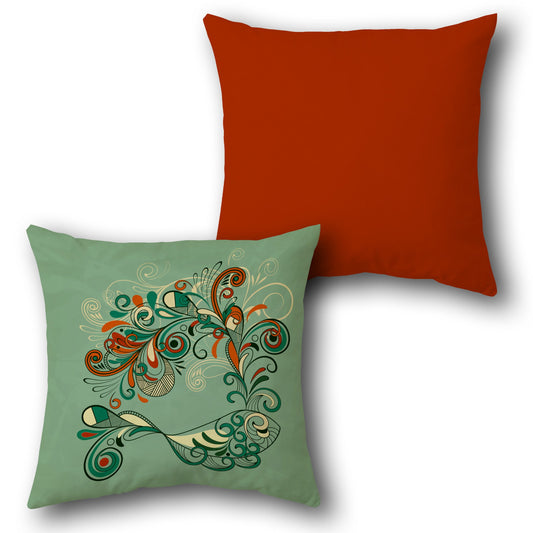 Swirl Blossom  Design Cushion Single (Front & Back)
