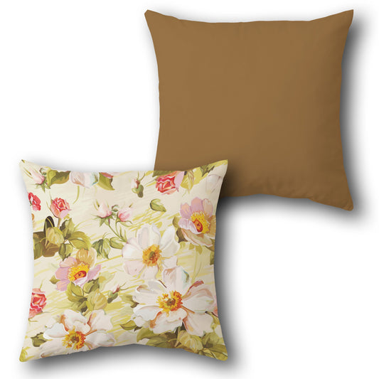 Sunflower Sketch  Design Cushion Single (Front & Back)