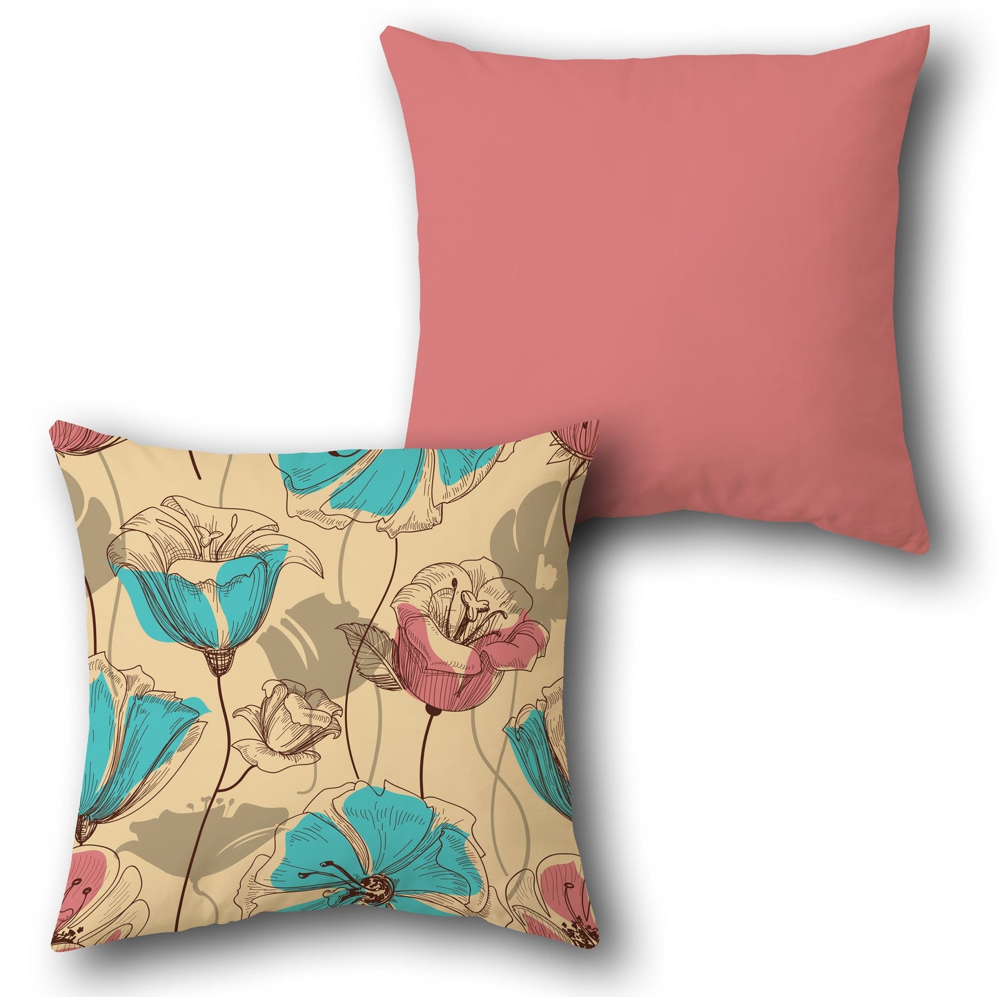 Vintage Pink Rose Design Cushion Single (Front & Back)