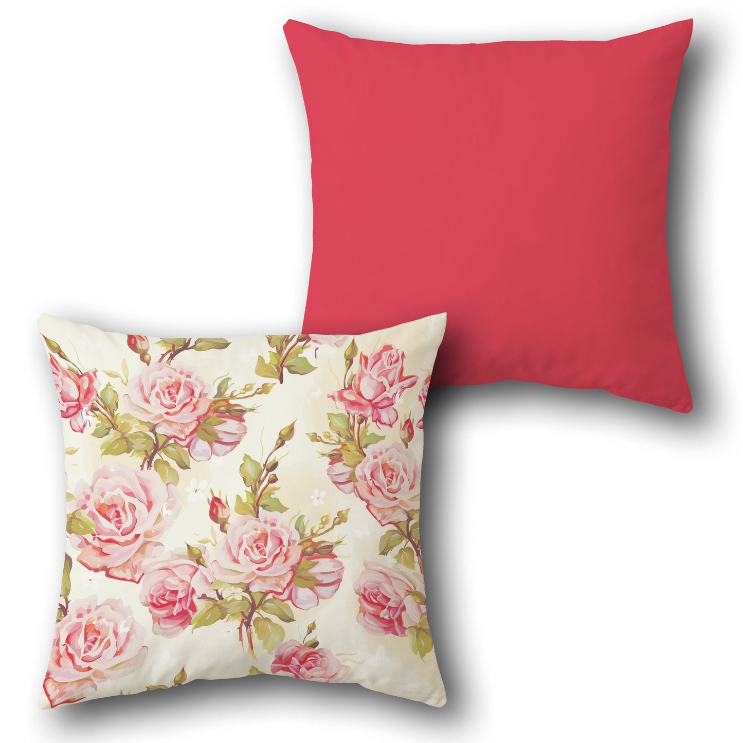 Romantic Pink Rose Design Cushion Single (Front & Back)