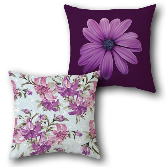 Purple Blossom  Design Cushion Single (Front & Back)