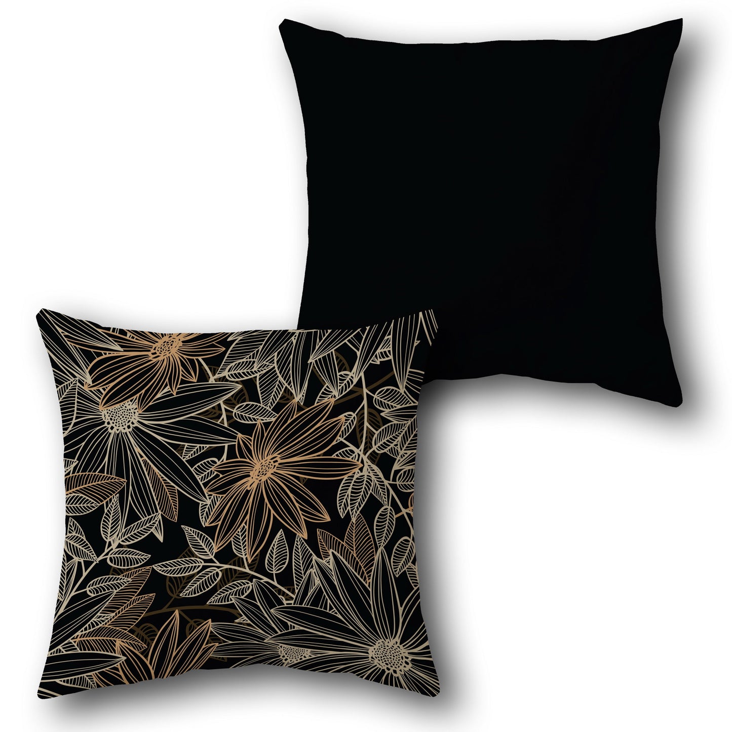 Ebony Floral  Design Cushion Single (Front & Back)