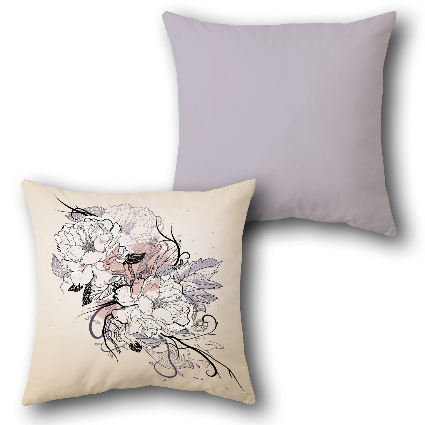 Soft Peony  Design Cushion Single (Front & Back)