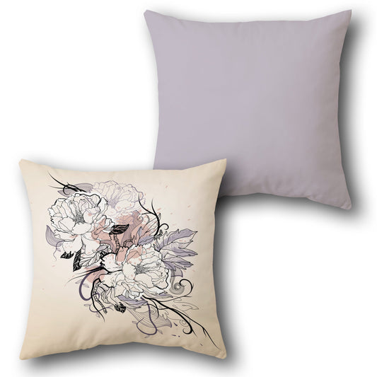 Soft Peony  Design Cushion Single (Front & Back)