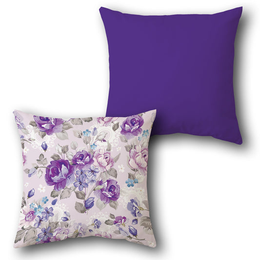 Lavender Rose  Design Cushion Single (Front & Back)