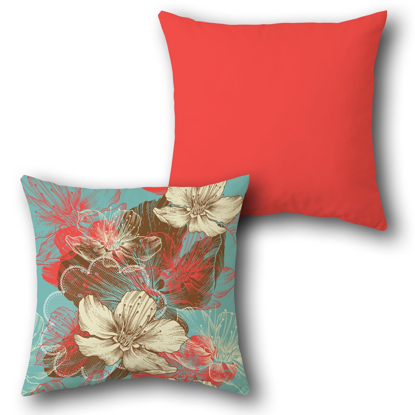 Navy Rose  Design Cushion Single (Front & Back)