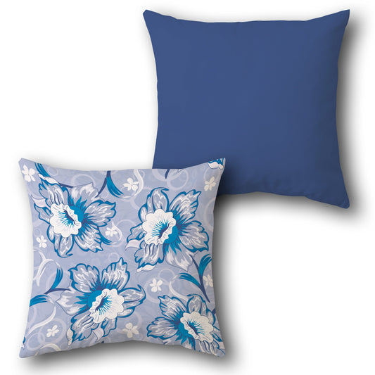 Blue Blossom Throw  Design Cushion Single (Front & Back)