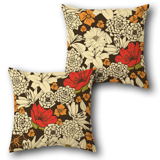 Eclectic Floral Reversible  Design Cushion Single (Front & Back)
