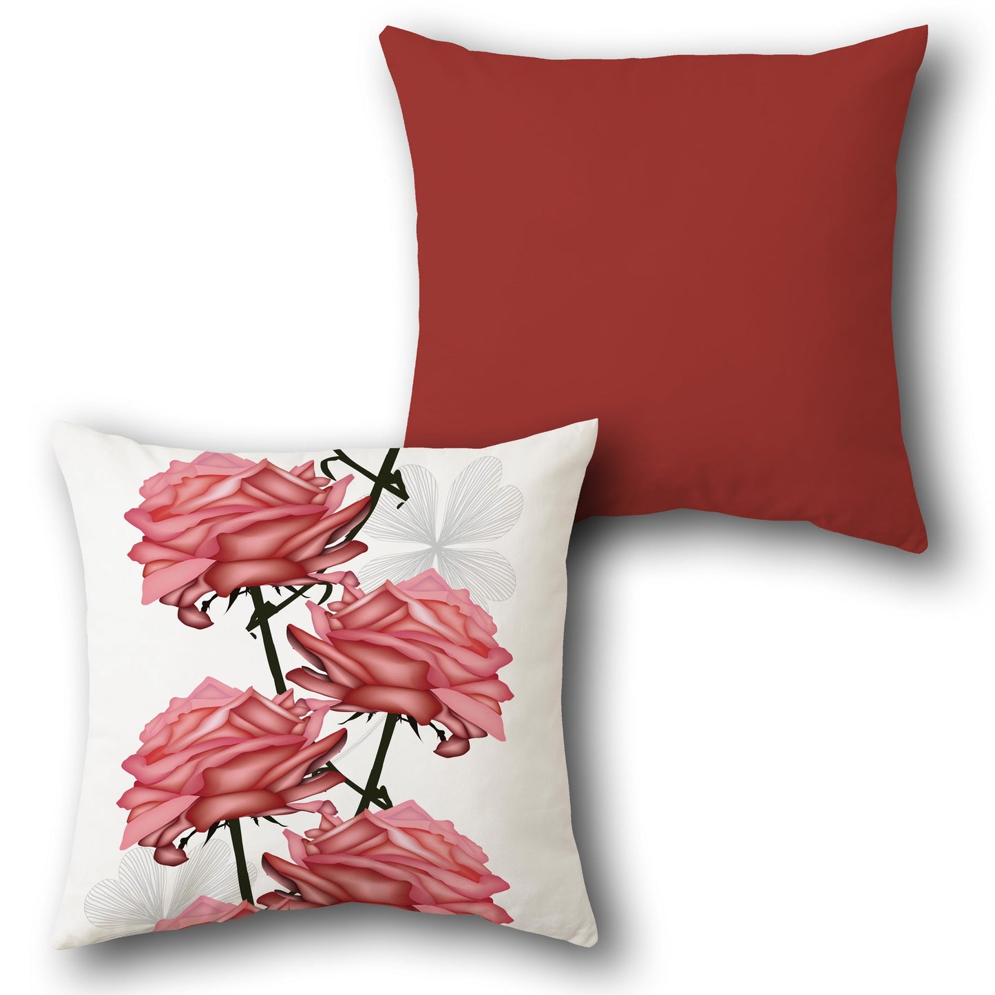 Rose Elegance Throw  Design Cushion Single (Front & Back)