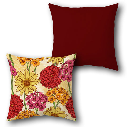 Vibrant Garden Throw  Design Cushion Single (Front & Back)