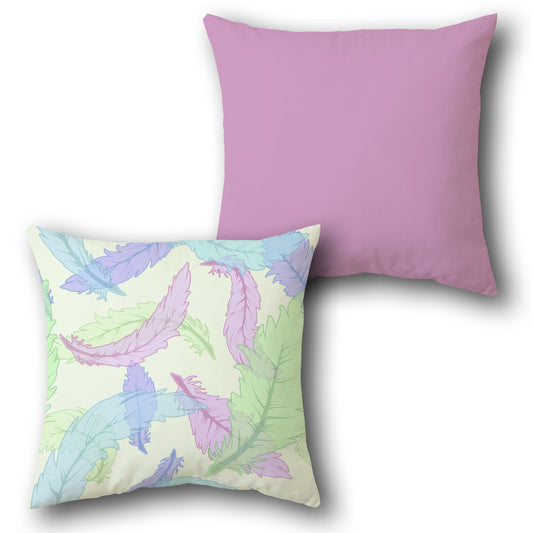 Feathered Elegance  Design Cushion Single (Front & Back)