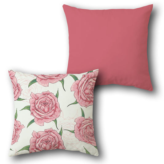 Pink Rose  Design Cushion Single (Front & Back)