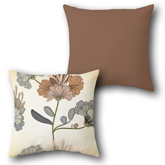 Earthy Floral  Design Cushion Single (Front & Back)