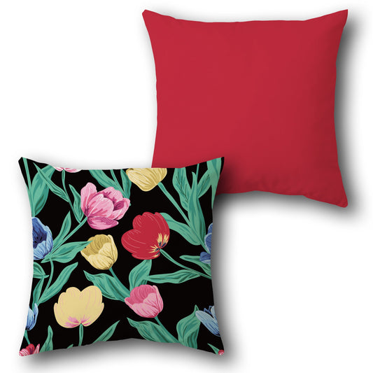 Vibrant Tulip  Design Cushion Single (Front & Back)