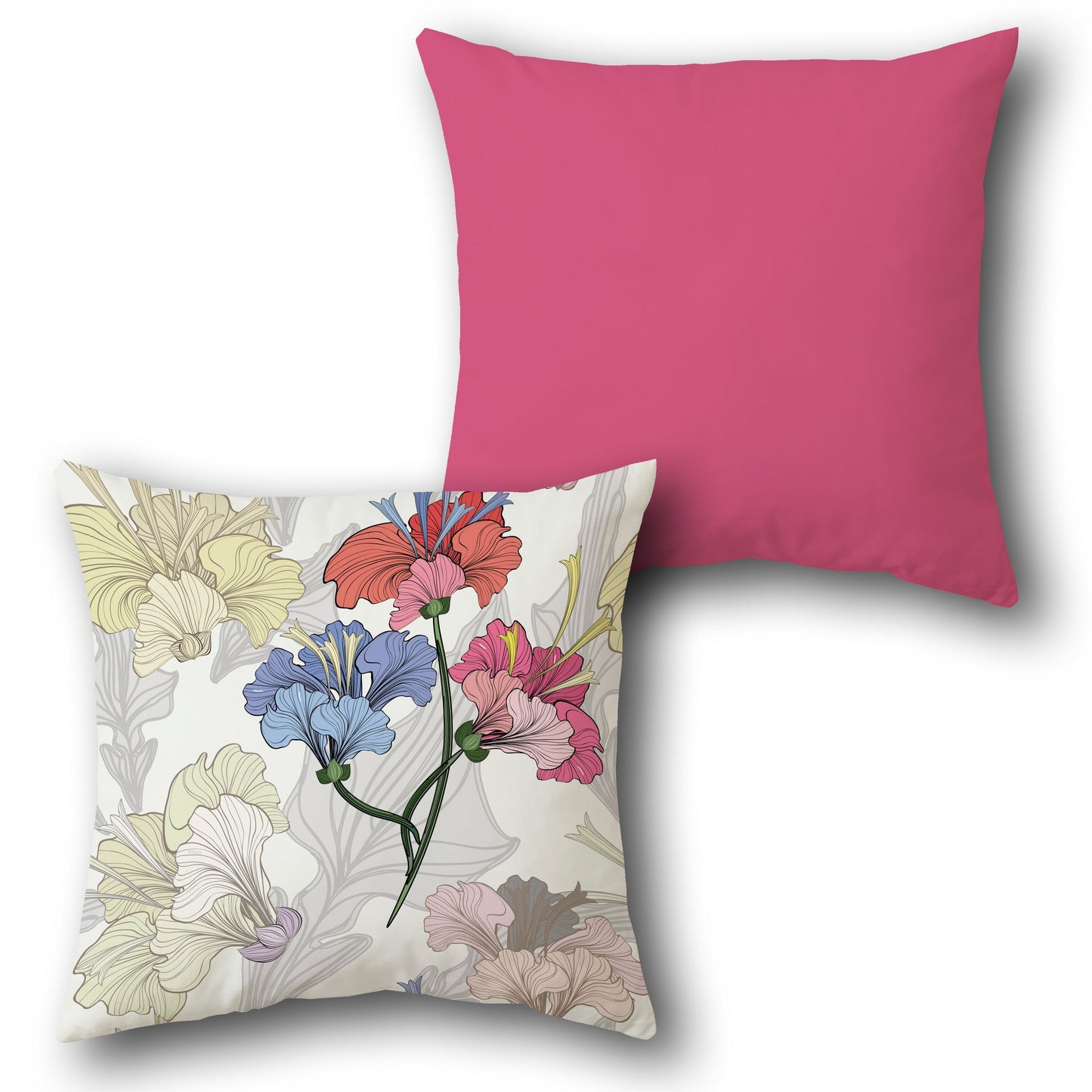 Bold Floral Print Decorative Throw   . Design Cushion Single (Front & Back)