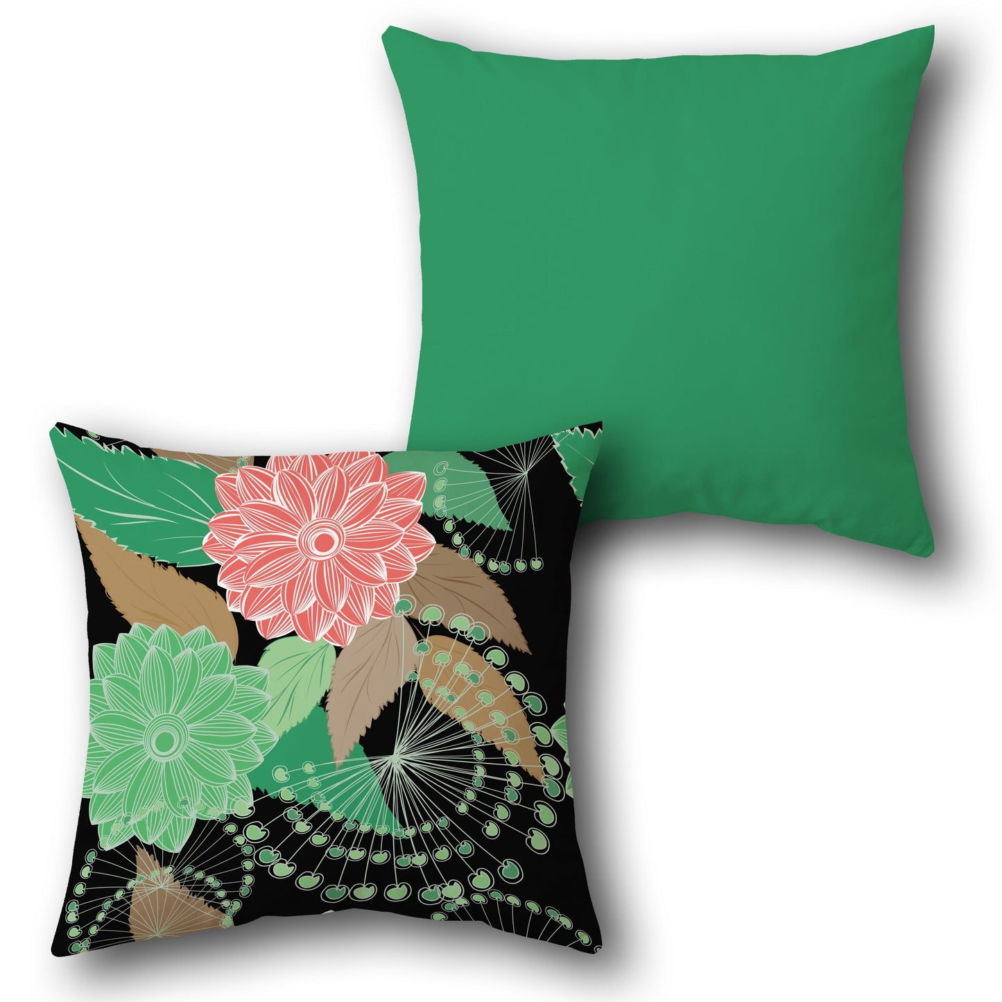 Bold Botanical Floral Throw  Design Cushion Single (Front & Back)