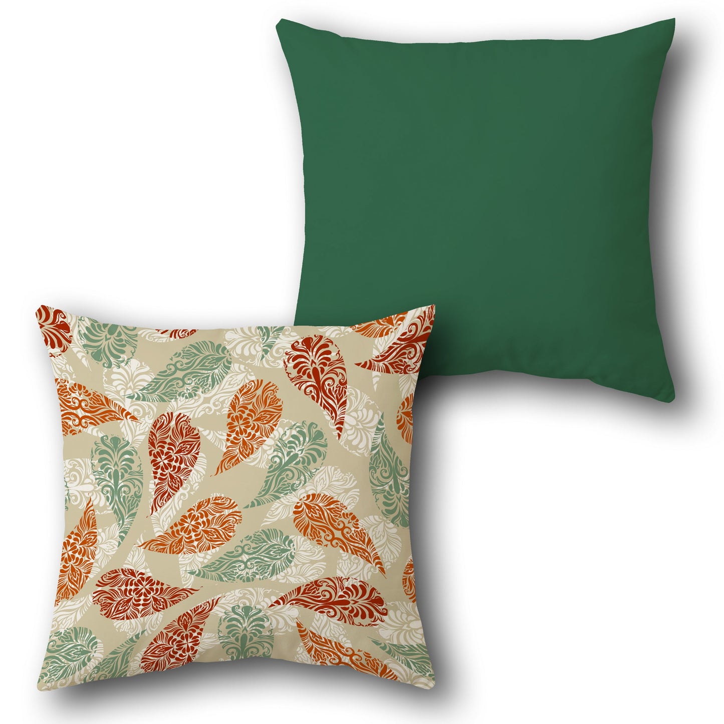 Elegant Autumn Leaf Throw  Design Cushion Single (Front & Back)