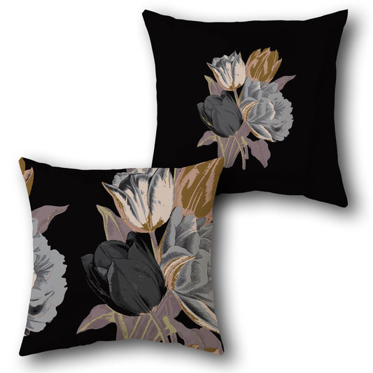 Midnight Tulip   Design Cushion Single (Front & Back)