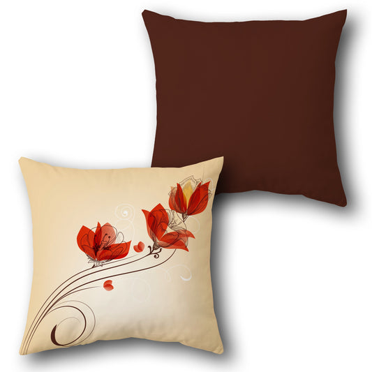 Red Blossom   Design Cushion Single (Front & Back)