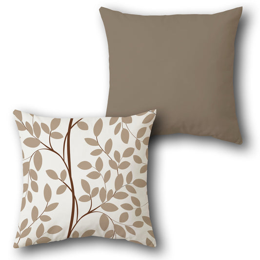 Taupe Branch  Design Cushion Single (Front & Back)