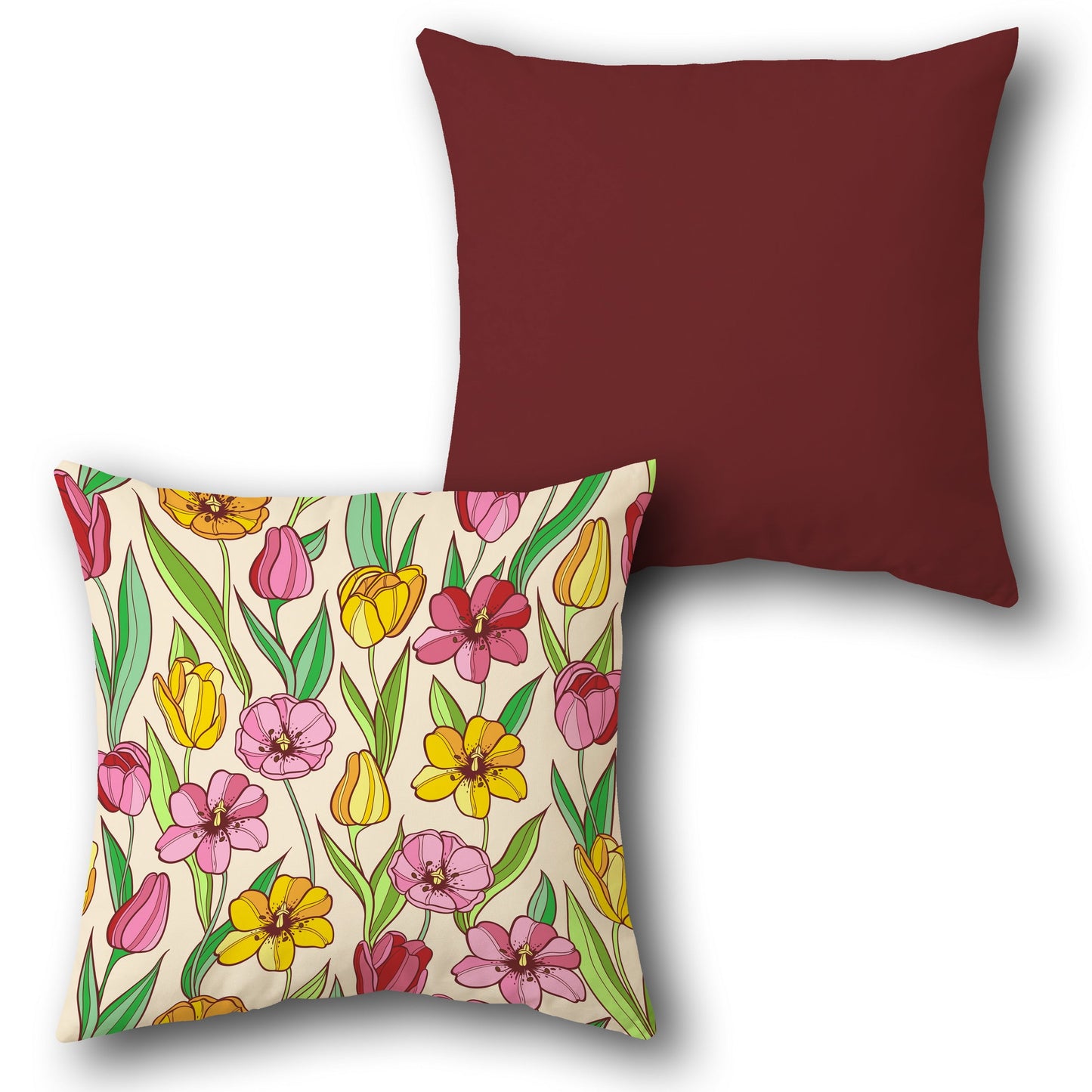 Tulip Garden  Design Cushion Single (Front & Back)