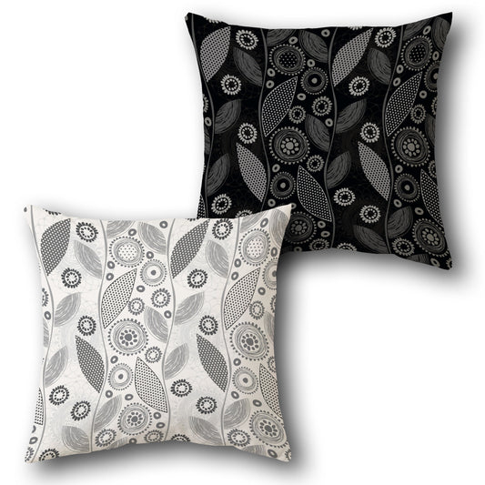 Dotted Leaf  Design Cushion Single (Front & Back)