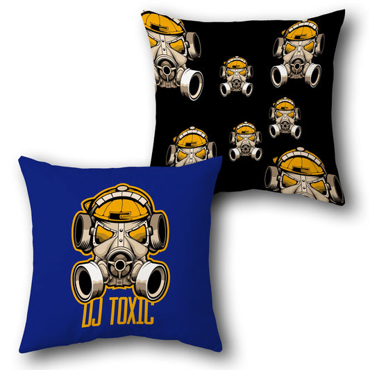 DJ Toxic Gas Mask Throw  Design Cushion Single (Front & Back)