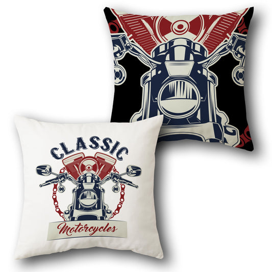 Classic Motorcycles Throw  Design Cushion Single (Front & Back)