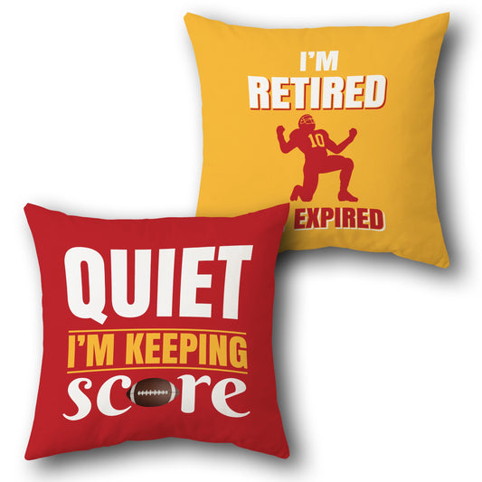 Football Fan Quote  – Game Day & Retirement Theme Design Cushion Single (Front & Back)